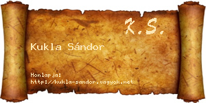 Kukla Sándor névjegykártya