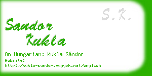 sandor kukla business card